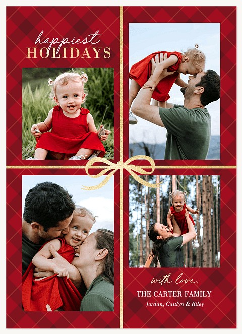 Tied with Gold Personalized Holiday Cards