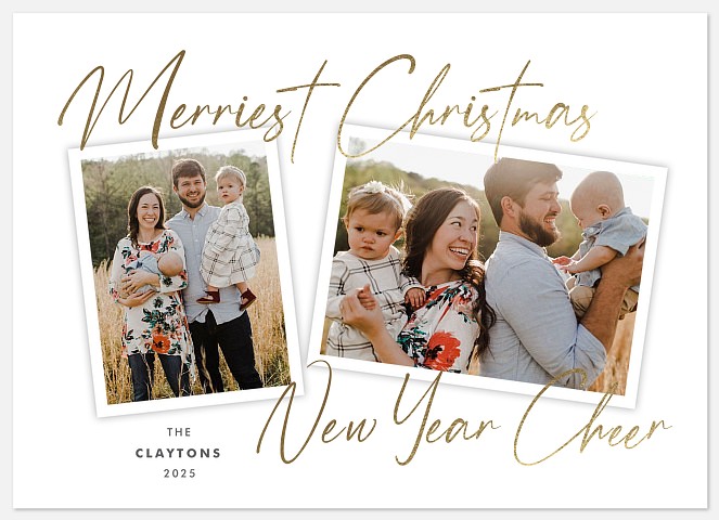 Golden Duo Holiday Photo Cards