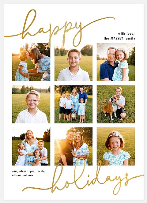 Scripted Grid Holiday Photo Cards
