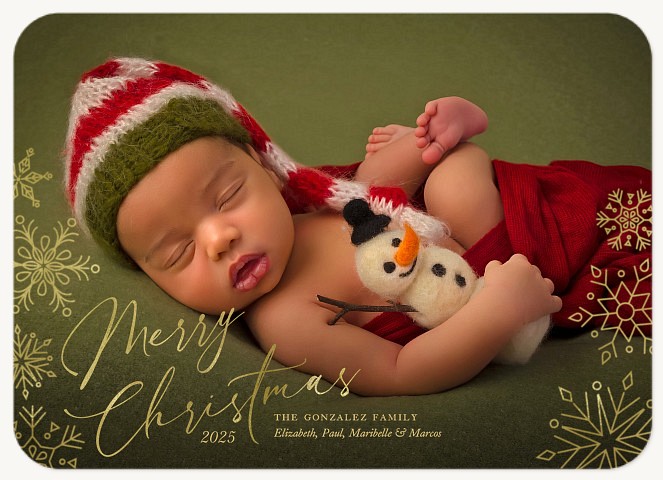 Snowflake Corners Personalized Holiday Cards