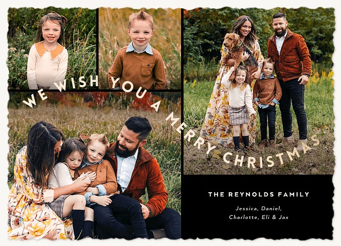 Wavy Greeting Personalized Holiday Cards