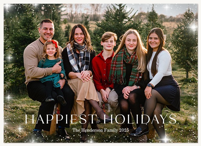 Simple Sparkle Personalized Holiday Cards