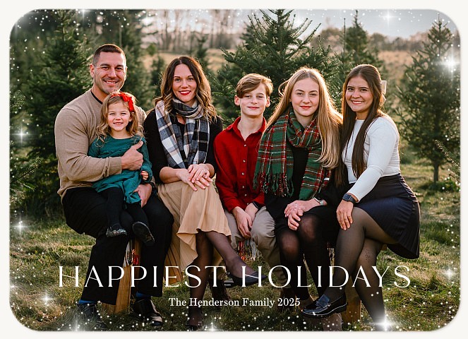 Simple Sparkle Personalized Holiday Cards