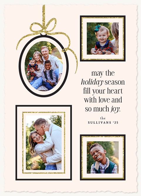 Gold Embellishments Personalized Holiday Cards