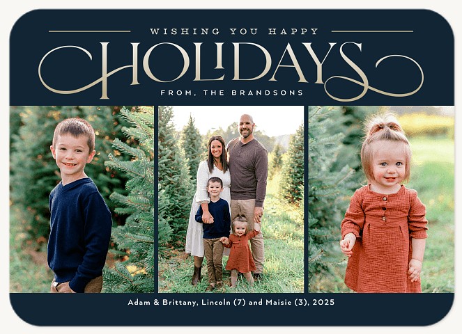 Timeless Trio Personalized Holiday Cards