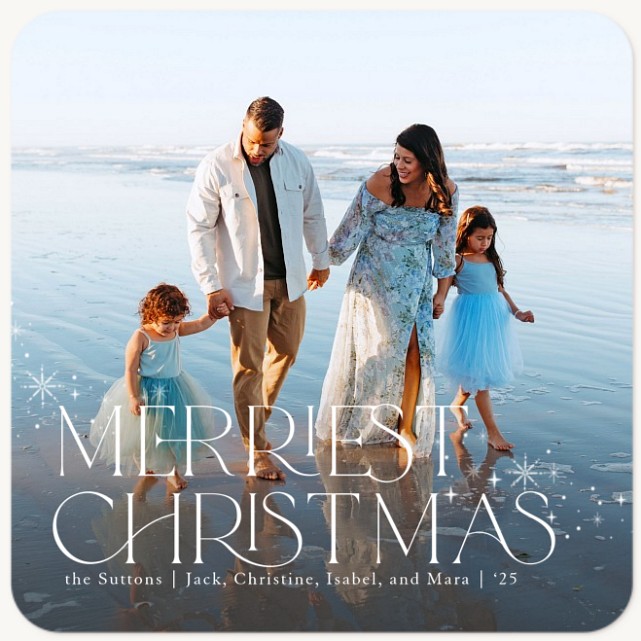 Snowflake Sprinkle Personalized Holiday Cards