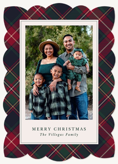 Festive Christmas Plaid Personalized Holiday Cards