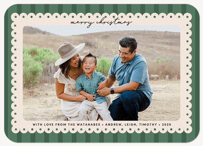 Doily Frame Personalized Holiday Cards
