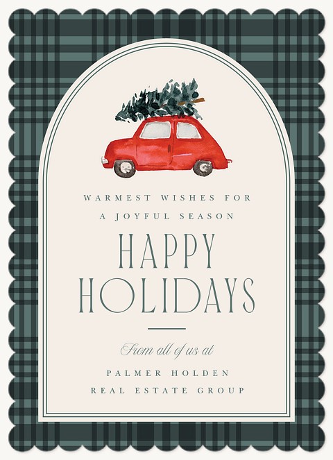 Cozy Plaid Business Holiday Cards