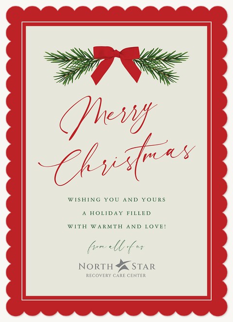 Holiday Bow Business Holiday Cards