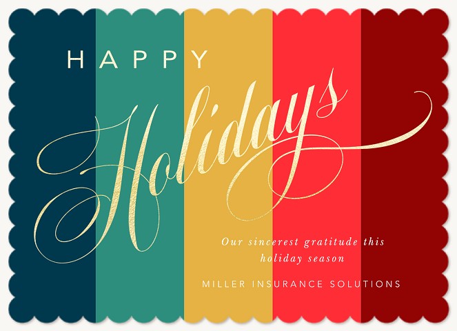 Rich Stripes Business Holiday Cards