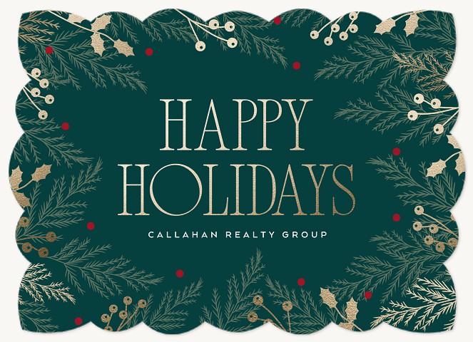 Gilded Foliage Business Holiday Cards