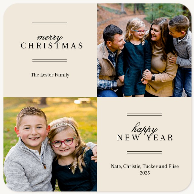 Simple Squares Personalized Holiday Cards