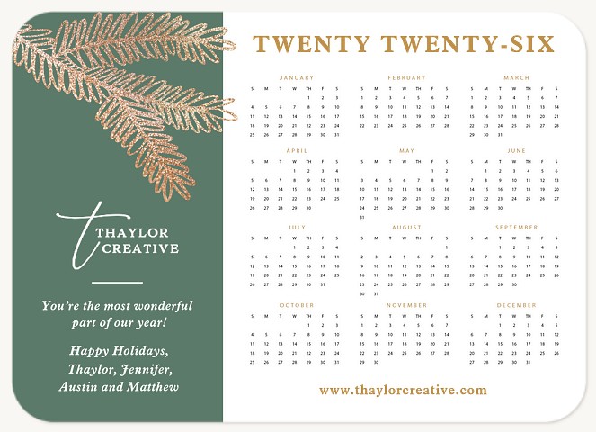 Winter Gilded Branches Business Holiday Cards