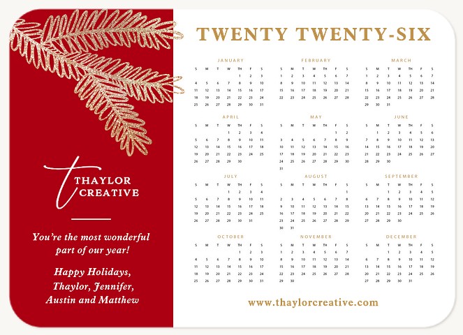 Winter Gilded Branches Business Holiday Cards