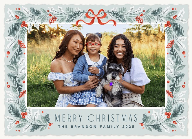 Bow & Branches Personalized Holiday Cards