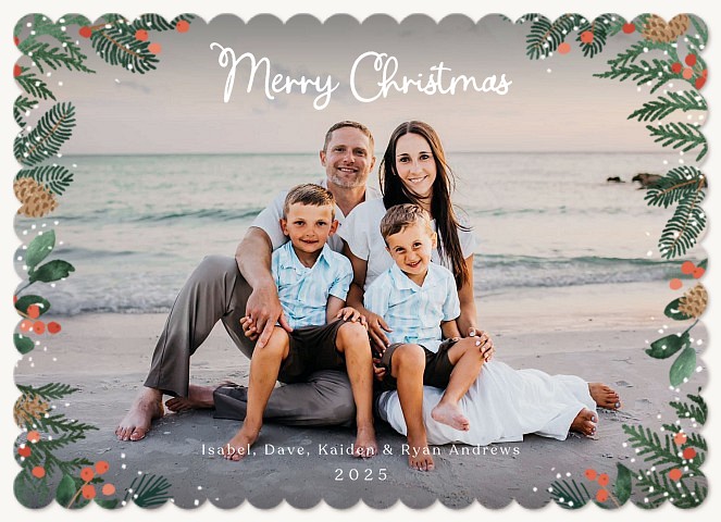 Rustic Pines Personalized Holiday Cards