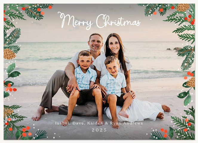 Rustic Pines Personalized Holiday Cards