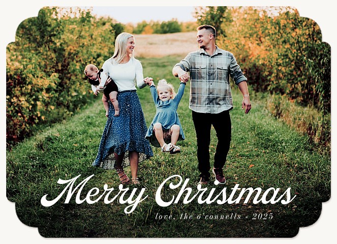 Classic Lettering Personalized Holiday Cards