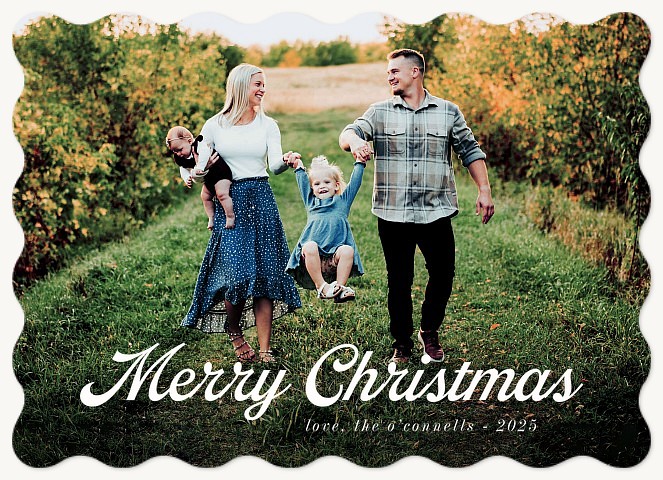 Classic Lettering Personalized Holiday Cards