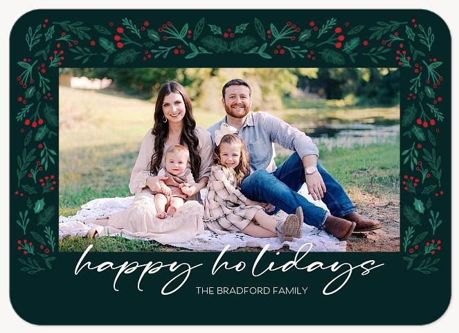 Botanical Berries Personalized Holiday Cards