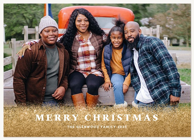 Glitter Border Personalized Holiday Cards