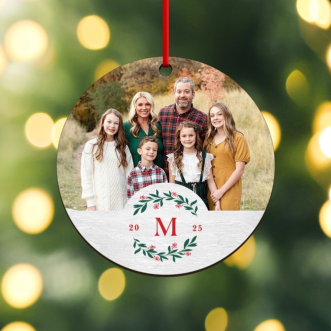 Laurel Monogram Custom Ornaments