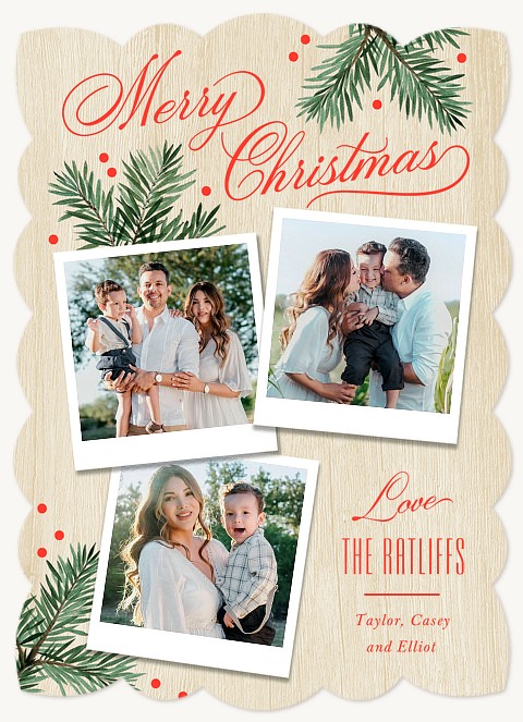 Rustic Keepsake Personalized Holiday Cards