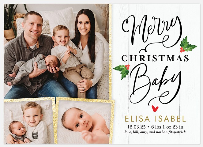 Shiplap Baby Holiday Photo Cards