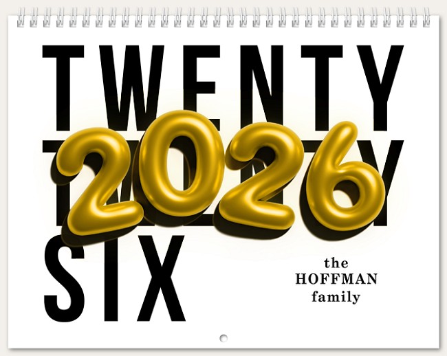 Gold Balloons Calendar Personalized Photo Calendars