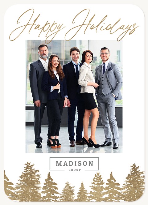 Golden Skyline Business Holiday Cards