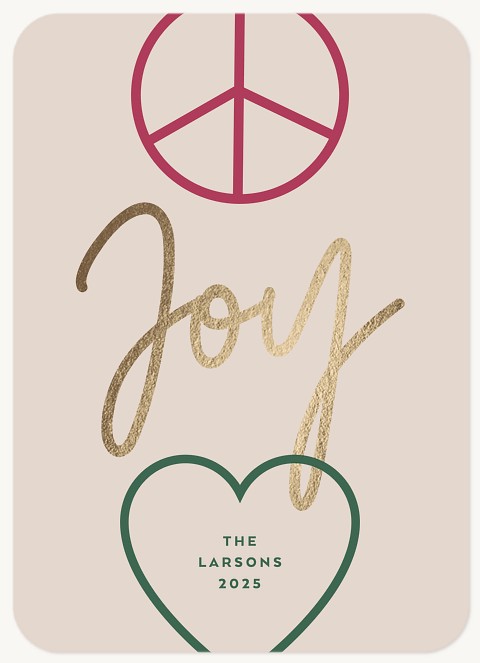 Peace Joy Love Personalized Holiday Cards