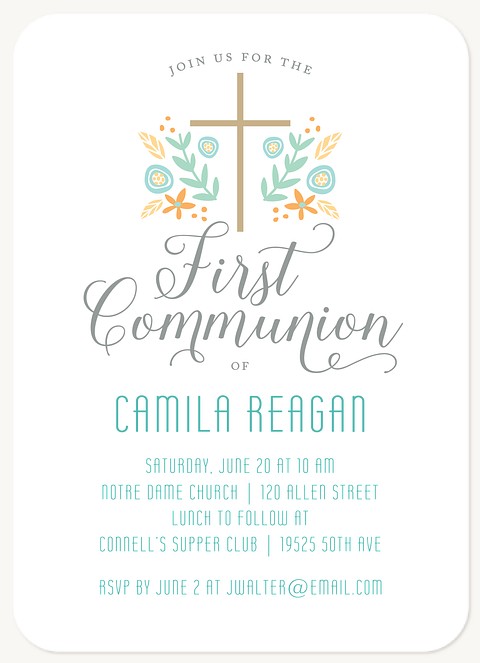 First Bloom First Communion Invitations