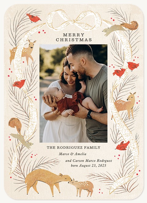 Gentle Woodland Personalized Holiday Cards