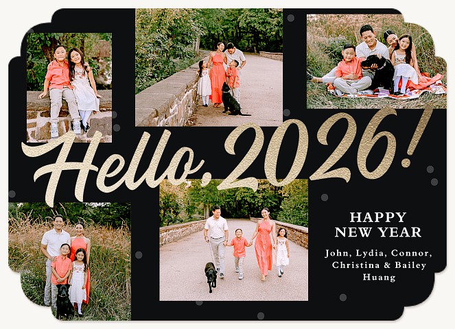 New Year Hello Personalized Holiday Cards