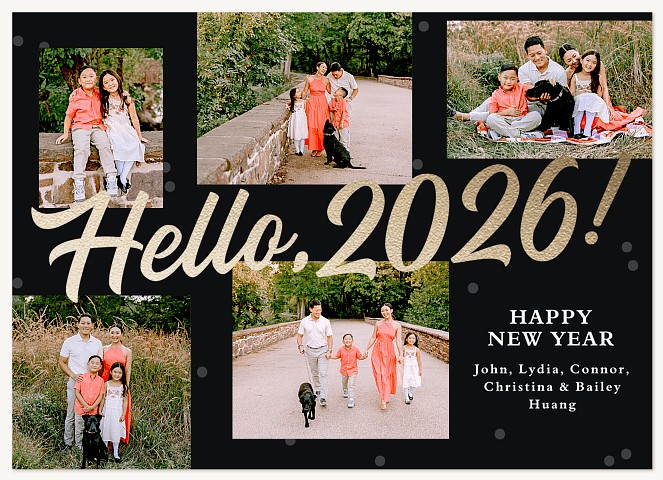New Year Hello Personalized Holiday Cards