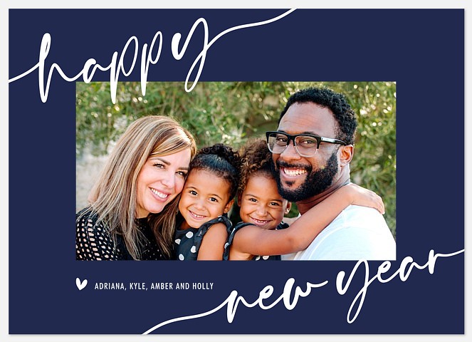 Minimalist Script Holiday Photo Cards