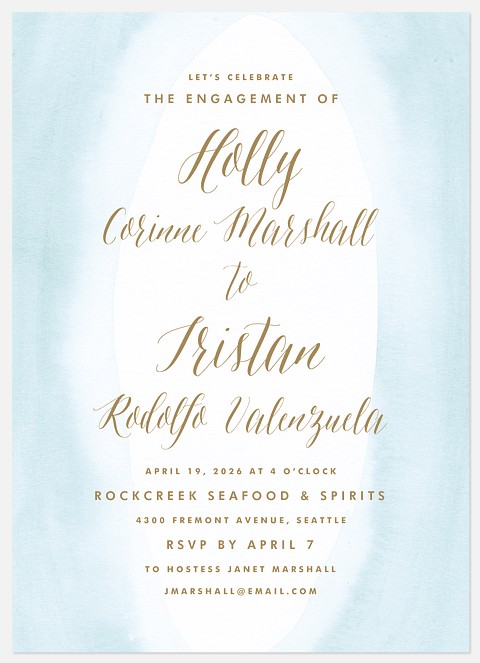 Beach Mist Engagement Party Invitations