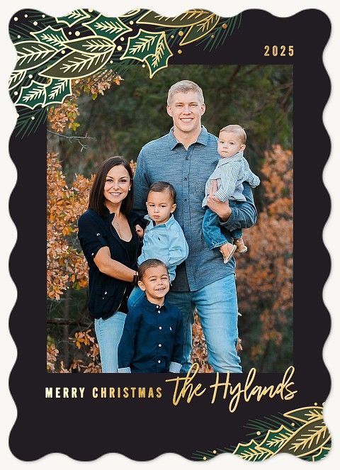 Glittered Greenery Christmas Cards