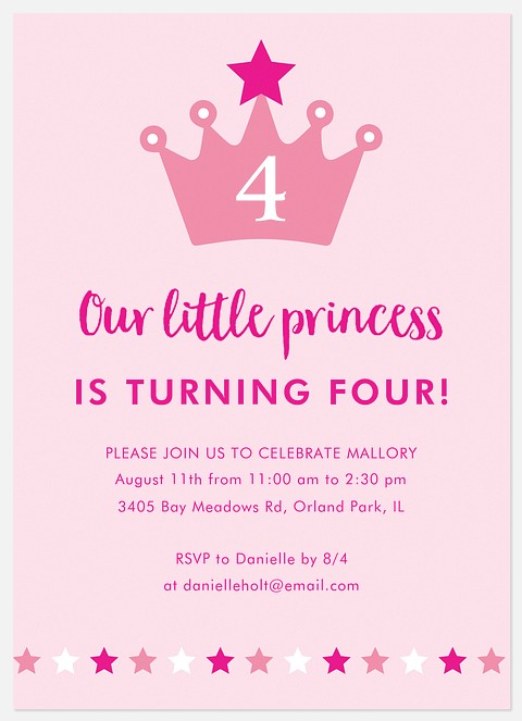 Princess Tiara Kids' Birthday Invitations