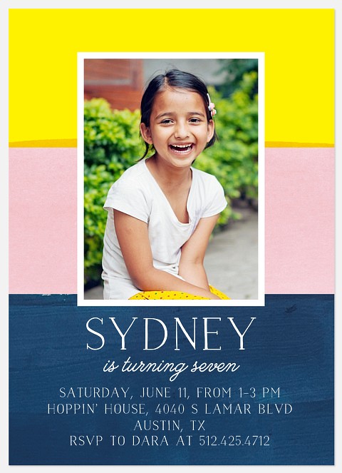 Rainbow Stripes Kids' Birthday Invitations