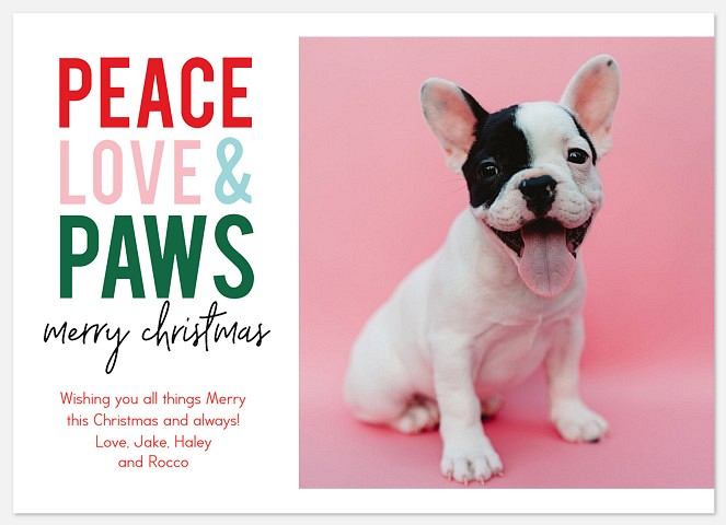Peace, Love and Paws Holiday Photo Cards