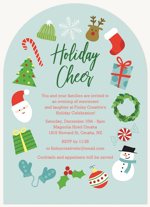Festive Icons Holiday Party Invitations
