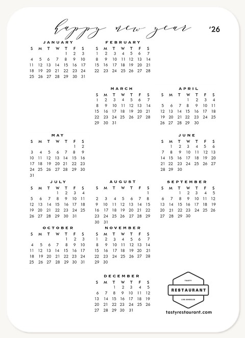 Calendar Gram Business Holiday Cards