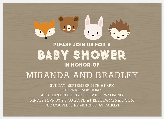Sweet Creatures Baby Shower Invitations