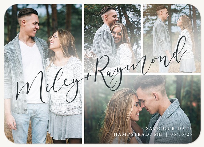 Angled Script Save the Date Cards