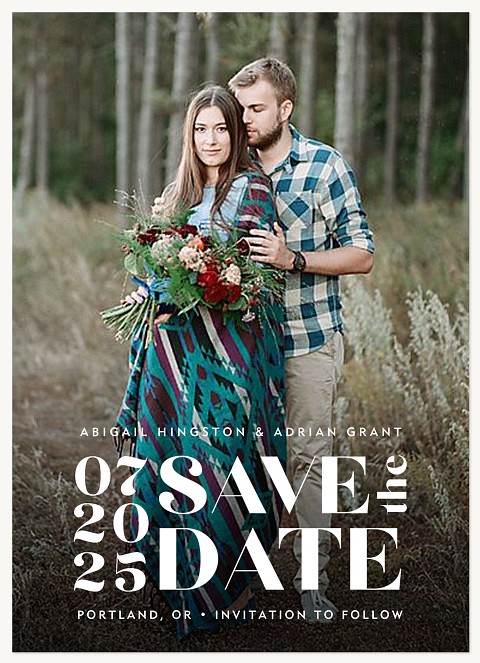 Boldly Stacked Save the Date Cards