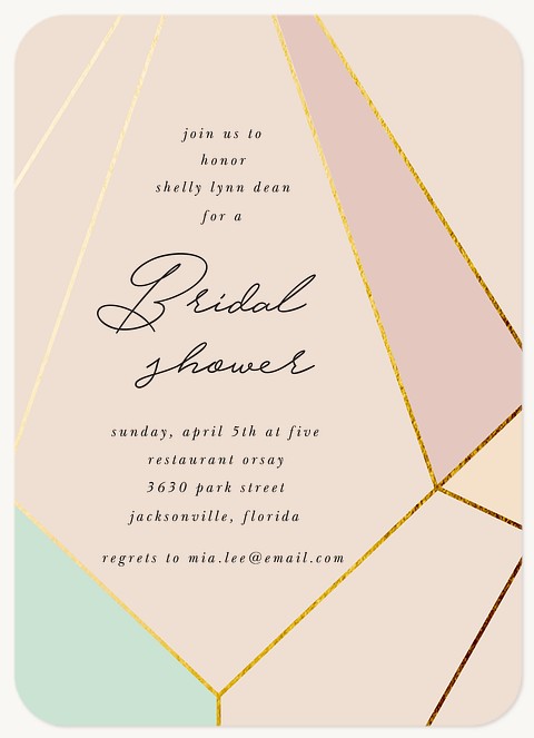 Pastel Gem Bridal Shower Invitations
