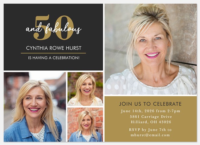 Notable Year Adult Birthday Invitations