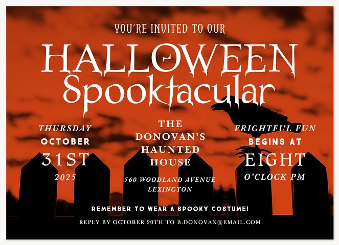 Spooky Sky Halloween Party Invitations